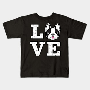 Boston Terrier Dog Love Kids T-Shirt